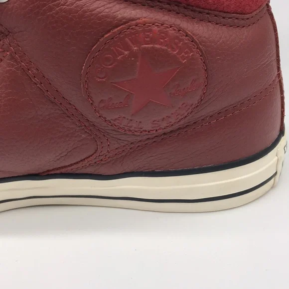 Converse All Star Street Hi Terra Red Leather Sneakers Men 8 Women 10 - Picture 3 of 9